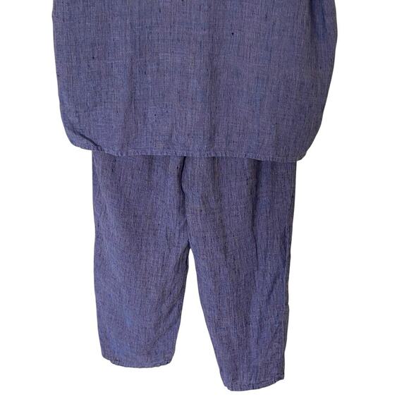 FLAX By Jeanne Engelhart 100% Linen Top (Med) Pants (Sm) Woven Lagenlook Set - Picture 7 of 16